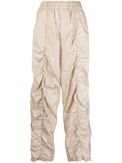 Isabel Marant Kimbra Cotton-shell Straight-leg Track Pants In Ecru
