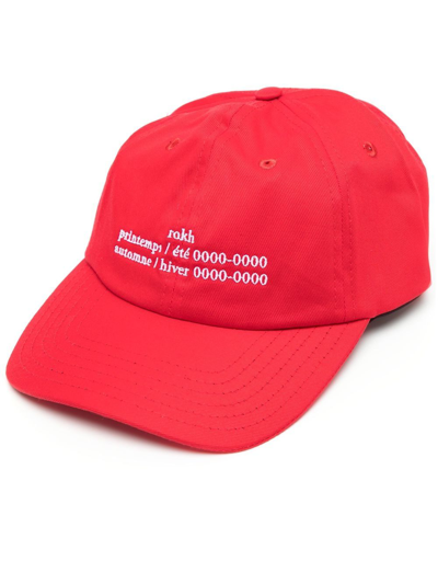 帽子 rokh EMBROIDERED BALL CAP Rokh Embroidered Baseball Cap In Red | ModeSens