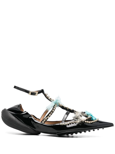 1309sr Crystal-embellished Sandals In Schwarz