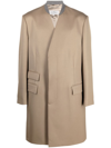 Maison Margiela Single-breasted Wool Coat In Nude