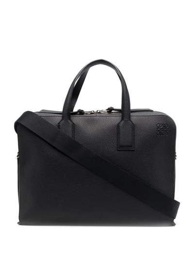 Loewe Goya Thin Leather Briefcase In Schwarz