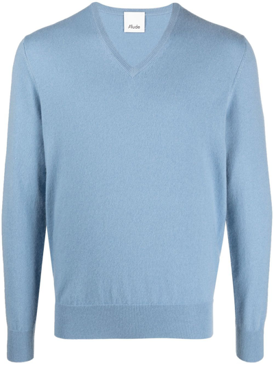 Allude Fine-knit Cashmere Jumper In Blau