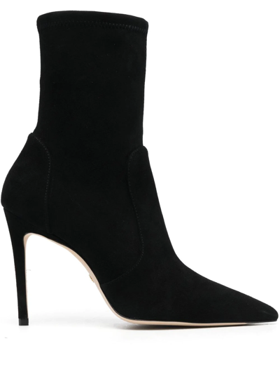 Stuart Weitzman Stuart 100mm Stretch-design Ankle Boots In Black