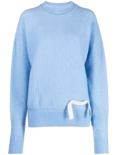 Jacquemus Crewneck Long-sleeved Jumper In Blue
