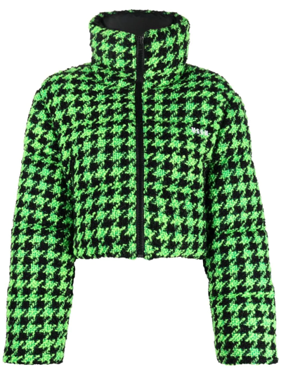 Msgm Chevron Down Jacket In Black