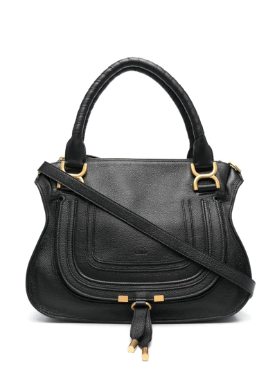 Chloé Marcie Leather Tote-bag In Black  