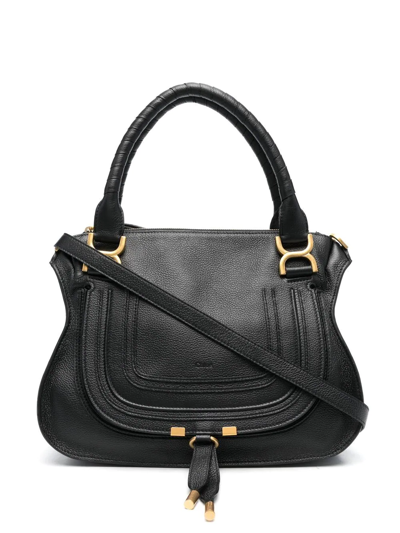 Chloé Marcie Leather Tote-bag In Black