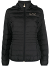 Ea7 Logo Short Down Jacket In Schwarz