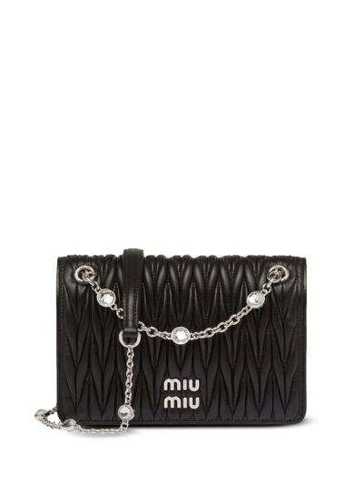 Miu Miu Leather Cross-body Bag In Black
