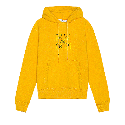 Pre-owned Off-white Workers Logo Slim Hoodie 'yellow/black'