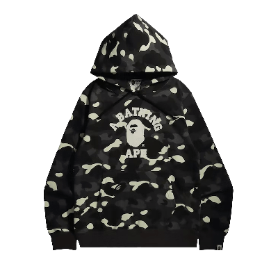 Pre-owned Bape City Camo College Online Exclusive Pullover Hoodie 'black'