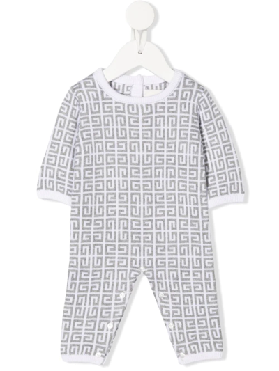 Givenchy Babies' Monogram-pattern Long-sleeved Bodie In White