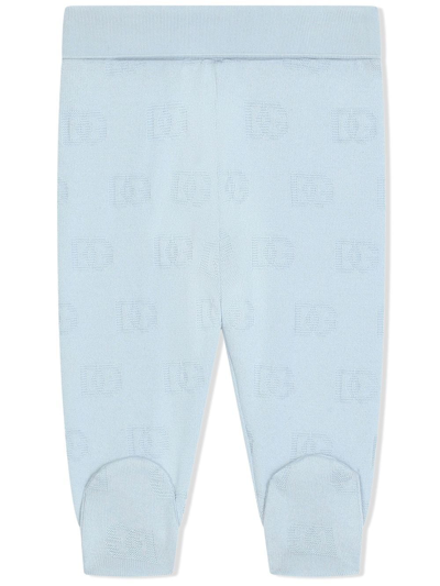 Dolce & Gabbana Babies' Jersey Pants With Jacquard Dg Logo In Grey