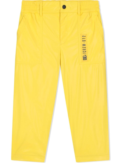 Dolce & Gabbana Kids' Coated-nylon Worker Trousers In Yellow