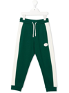 Emporio Armani Color-block Track Pants In Green