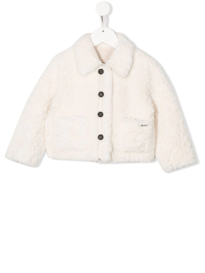Twinset Kids' Polyester Jacket In Bianco Perla