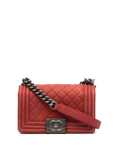 Pre-owned Chanel 2013-2014 Boy  Shoulder Bag In Red