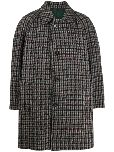 Pre-owned A.n.g.e.l.o. Vintage Cult 1980s Check-pattern Coat In Grey