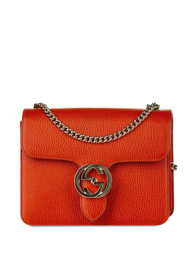 Pre-owned Gucci Interlocking G Shoulder Bag In Red