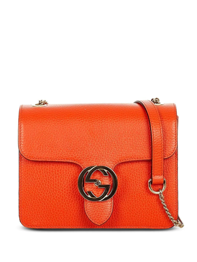 Pre-owned Gucci Interlocking G Handbag In Orange