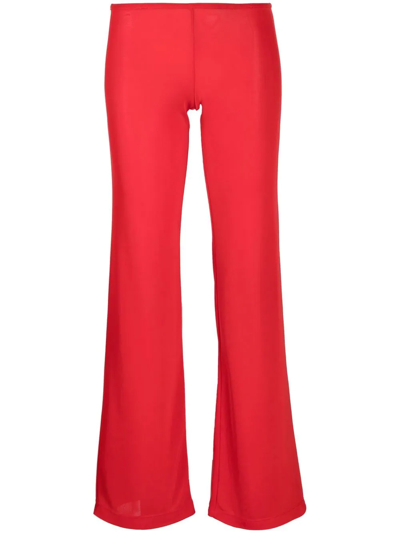 Pre-owned Dolce & Gabbana 2000s Straight-leg Trousers In Red