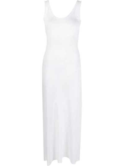 Pre-owned Jean Paul Gaultier 1990s Sleeveless Fitted Midi Dress In White