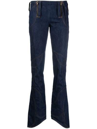 Pre-owned Dolce & Gabbana 2000s Stitched-panel Jeans In Blue