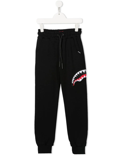 Sprayground Kid Kids' Shark-teeth Track-pants In Black