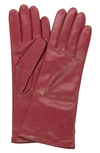 Portolano Cashmere Lined Leather Gloves In Garnet Red