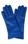 Portolano Cashmere Lined Leather Gloves In Blue Sail