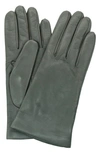 Portolano Cashmere Lined Leather Gloves In Heather Grey
