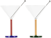 SOPHIE LOU JACOBSEN MULTICOLOR PIANO COCKTAIL GLASS SET