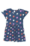 Harper Canyon Kids' Pocket T-shirt Dress In Navy Denim Multi Dot