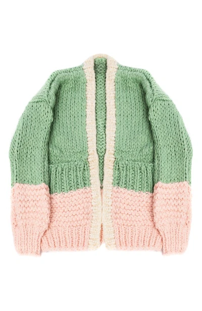 Saachi Knit Oversized Jacket In Green