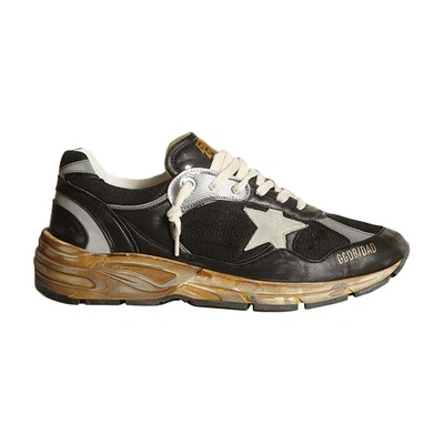 Golden Goose Running Dad Trainers In Black Silver Ice