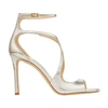 Jimmy Choo Azia 95 Glittered Satin Sandals In White