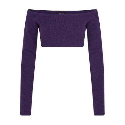 Lisa Yang Gina Off-shoulder Cashmere Top In Deep Violet