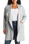 By Design Andrea Open Front Cardigan In Heather Grey