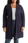 By Design Lola Notch Collar Tunic Cardigan In Navy Blazer