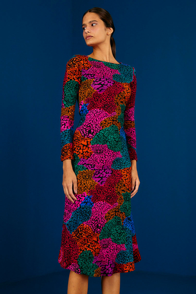 Farm Rio Rainbow Mix Rib Stretch Organic Cotton Dress | ModeSens