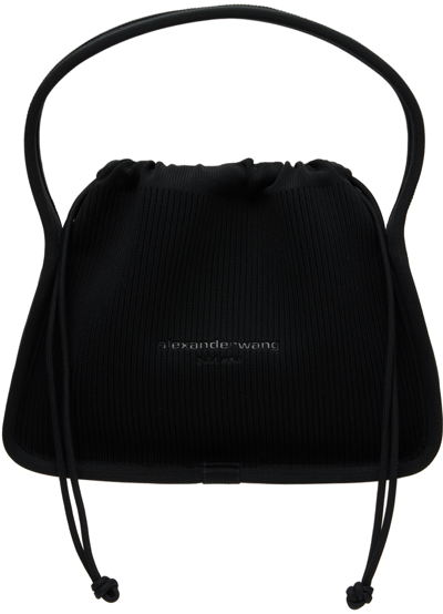 Alexander Wang Ryan Small Ribbed Nylon Top Handle Bag In Black