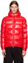 Moncler Maya Jacket Quilted Nylon Down Jacket In Red