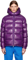 Moncler Maya Quilted Shell Hooded Down Jacket In Purple