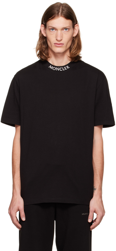 Moncler Black Patch T-shirt In 999 Black