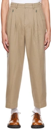 ADER ERROR BEIGE PLEATED TROUSERS