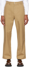 KENZO BEIGE KENZO PARIS STRAIGHT TROUSERS