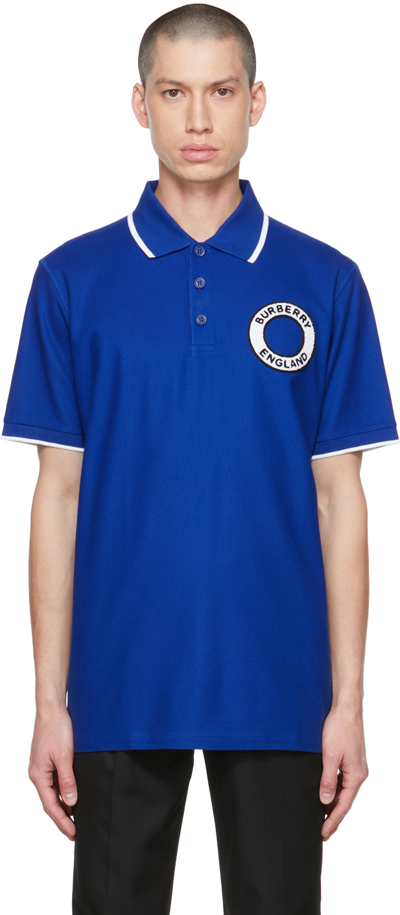 Burberry Men's Endwell Logo Patch Polo Shirt In Deep Royal Blue