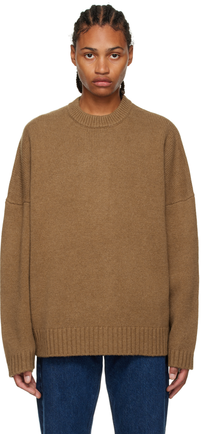 Hope Brown Mint Sweater In Beige Chunky Wool