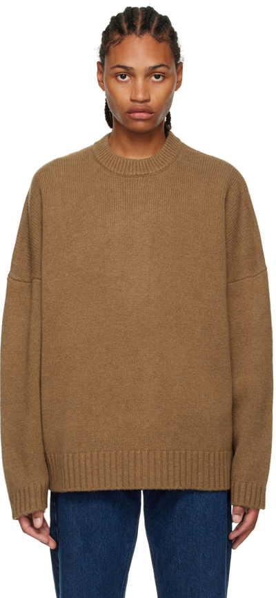 Hope Brown Mint Jumper In Beige Chunky Wool