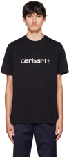 Carhartt Script Logo Organic Cotton Crew Neck T-shirt In Black
